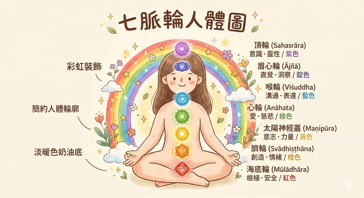 七脈輪人體圖